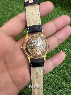 1940's Rare Vintage Art Deco Watch Skeleton Exhibition Swiss Manual 17 J 33mm