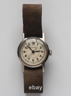 1940s Racine Gallet Military Watch WW II 15 Jewels Swiss Running Vintage Rare