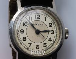 1940s Racine Gallet Military Watch WW II 15 Jewels Swiss Running Vintage Rare
