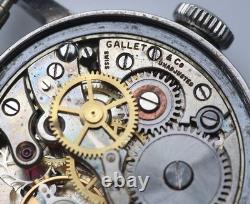 1940s Racine Gallet Military Watch WW II 15 Jewels Swiss Running Vintage Rare