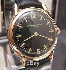 1950 Antique Vintage Iwc Shaffhausen Swiss Solid Gold Cal 422 Rare Dial Watch