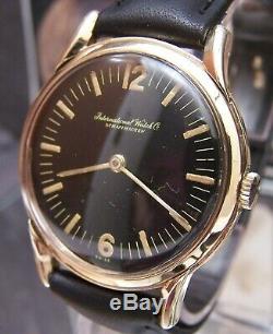 1950 Antique Vintage Iwc Shaffhausen Swiss Solid Gold Cal 422 Rare Dial Watch
