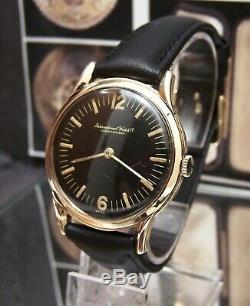 1950 Antique Vintage Iwc Shaffhausen Swiss Solid Gold Cal 422 Rare Dial Watch