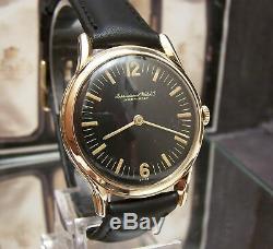 1950 Antique Vintage Iwc Shaffhausen Swiss Solid Gold Cal 422 Rare Dial Watch