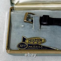 1950's Hilton Missile Unisex Dress Watch with Original Box & Tag RARE Swiss