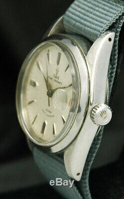 1950s TUDOR PRINCE OYSTER DATE ROLEX WATCH VTG RARE SWISS White Waffle 7914 RED