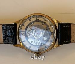 1950s Vintage Antecar Swiss Skeleton Art deco Watch Rare Exhibition manual 33mm