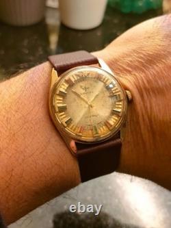 1960 Rare Vintage Swiss Jovial 17 Jewels With Real Real Gold Plated Bezel