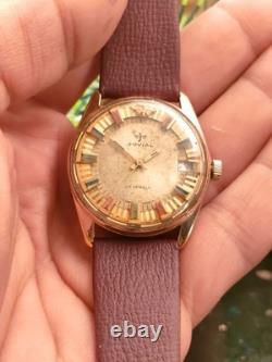 1960 Rare Vintage Swiss Jovial 17 Jewels With Real Real Gold Plated Bezel