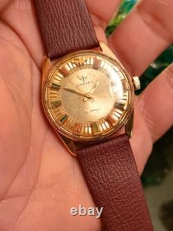 1960 Rare Vintage Swiss Jovial 17 Jewels With Real Real Gold Plated Bezel