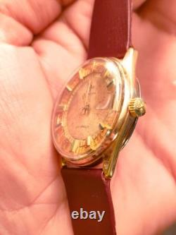 1960 Rare Vintage Swiss Jovial 17 Jewels With Real Real Gold Plated Bezel