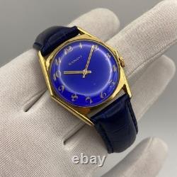 1960 Vintage RADIANT Watch Men's Stunning & Rare Blue Dial Swiss Made Mechanical