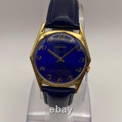 1960 Vintage RADIANT Watch Men's Stunning & Rare Blue Dial Swiss Made Mechanical
