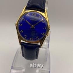 1960 Vintage RADIANT Watch Men's Stunning & Rare Blue Dial Swiss Made Mechanical
