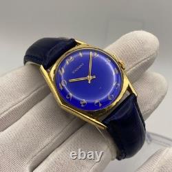 1960 Vintage RADIANT Watch Men's Stunning & Rare Blue Dial Swiss Made Mechanical