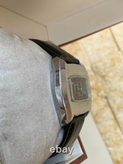 1960's Vintage Chateau Digital Jump Hour Swiss Watch Manual 43mm Black Dial Rare