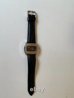 1960's Vintage Chateau Digital Jump Hour Swiss Watch Manual 43mm Black Dial Rare