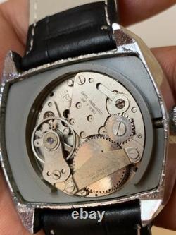 1960's Vintage Chateau Digital Jump Hour Swiss Watch Manual 43mm Black Dial Rare