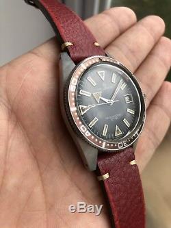 1960s Vintage Helbros Swiss Skin Diver Watch Rare Tropical Bezel