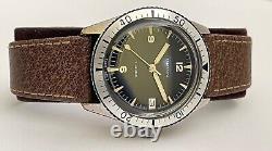 1960s Vintage Orvin Diver Watch Swiss Sears Roebuck and Co Heuer Black Beauty