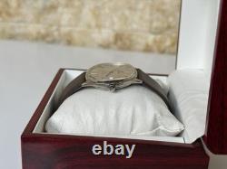 1970's Vintage Enicar Automatic Watch Date Squared Men's 34mm Ocean Pearl Rare