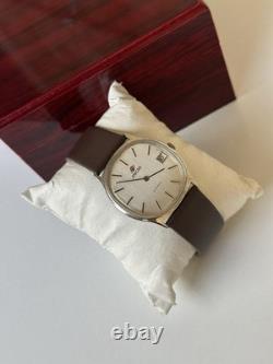 1970's Vintage Enicar Automatic Watch Date Squared Men's 34mm Ocean Pearl Rare