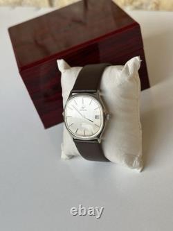 1970's Vintage Enicar Automatic Watch Date Squared Men's 34mm Ocean Pearl Rare