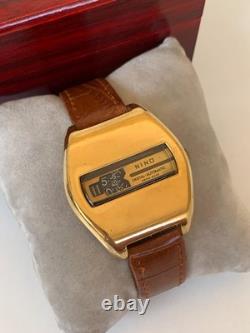1970's Vintage Nino Jump Hour 25 J Swiss Automatic Watch Rare 40mm Gold Plated