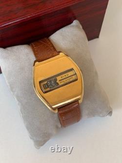 1970's Vintage Nino Jump Hour 25 J Swiss Automatic Watch Rare 40mm Gold Plated