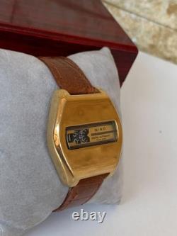 1970's Vintage Nino Jump Hour 25 J Swiss Automatic Watch Rare 40mm Gold Plated
