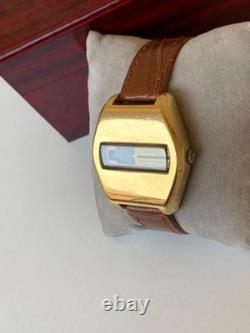 1970's Vintage Nino Jump Hour 25 J Swiss Automatic Watch Rare 40mm Gold Plated