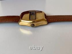 1970's Vintage Nino Jump Hour 25 J Swiss Automatic Watch Rare 40mm Gold Plated