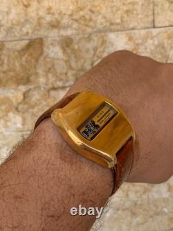 1970's Vintage Nino Jump Hour 25 J Swiss Automatic Watch Rare 40mm Gold Plated
