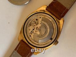 1970's Vintage Nino Jump Hour 25 J Swiss Automatic Watch Rare 40mm Gold Plated