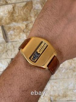 1970's Vintage Nino Jump Hour 25 J Swiss Automatic Watch Rare 40mm Gold Plated