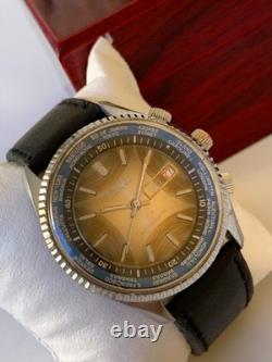 1970's Vintage Prefect Super De Luxe World Time Watch Date Men Rare 43mm Swiss