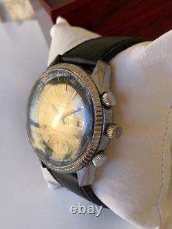 1970's Vintage Prefect Super De Luxe World Time Watch Date Men Rare 43mm Swiss