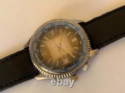 1970's Vintage Prefect Super De Luxe World Time Watch Date Men Rare 43mm Swiss
