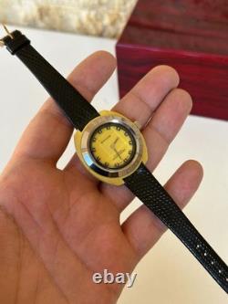 1970's Vintage Sandoz Watch Manual Wind Yellow 34mm 17 Jewels Swiss Made Rare