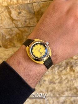 1970's Vintage Sandoz Watch Manual Wind Yellow 34mm 17 Jewels Swiss Made Rare