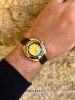 1970's Vintage Sandoz Watch Manual Wind Yellow 34mm 17 Jewels Swiss Made Rare