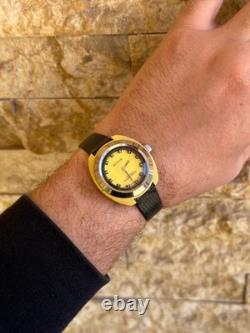 1970's Vintage Sandoz Watch Manual Wind Yellow 34mm 17 Jewels Swiss Made Rare