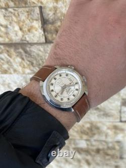 1970's Vintage Velis Alarm Men's Wristwatch Swiss Made Date 41mm Rare Working