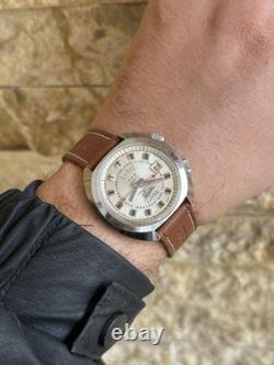 1970's Vintage Velis Alarm Men's Wristwatch Swiss Made Date 41mm Rare Working