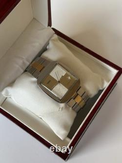 1970's Vintage Wyler Vetta Automatic Watch Two-tone Date 35mm Squared Swiss Rare