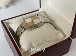 1970's Vintage Wyler Vetta Automatic Watch Two-tone Date 35mm Squared Swiss Rare