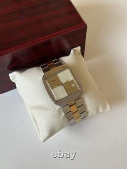 1970's Vintage Wyler Vetta Automatic Watch Two-tone Date 35mm Squared Swiss Rare