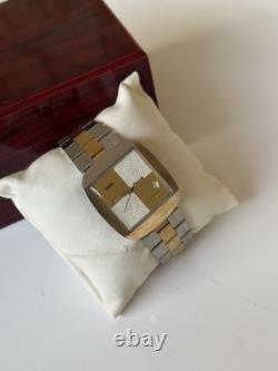 1970's Vintage Wyler Vetta Automatic Watch Two-tone Date 35mm Squared Swiss Rare