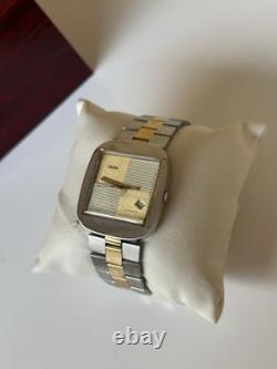1970's Vintage Wyler Vetta Automatic Watch Two-tone Date 35mm Squared Swiss Rare