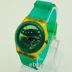 1986 Rare Green Swiss Swatch Jelly Skeleton Watch, Vintage Rare Swatch Jelly 80s